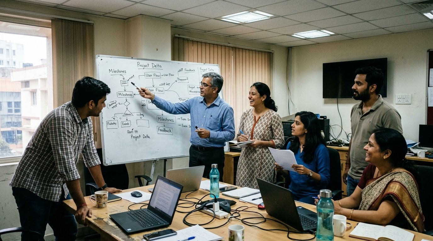 Team collaborating during a planning session
